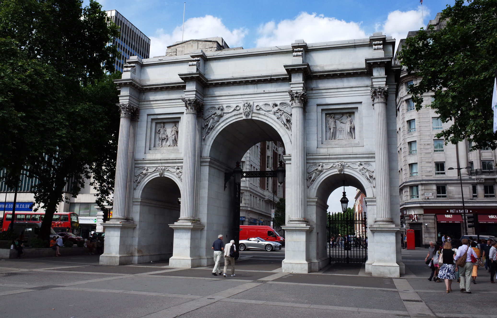 Oxford Street, the Cumberland and Mount Royal Hotels and Portman Square